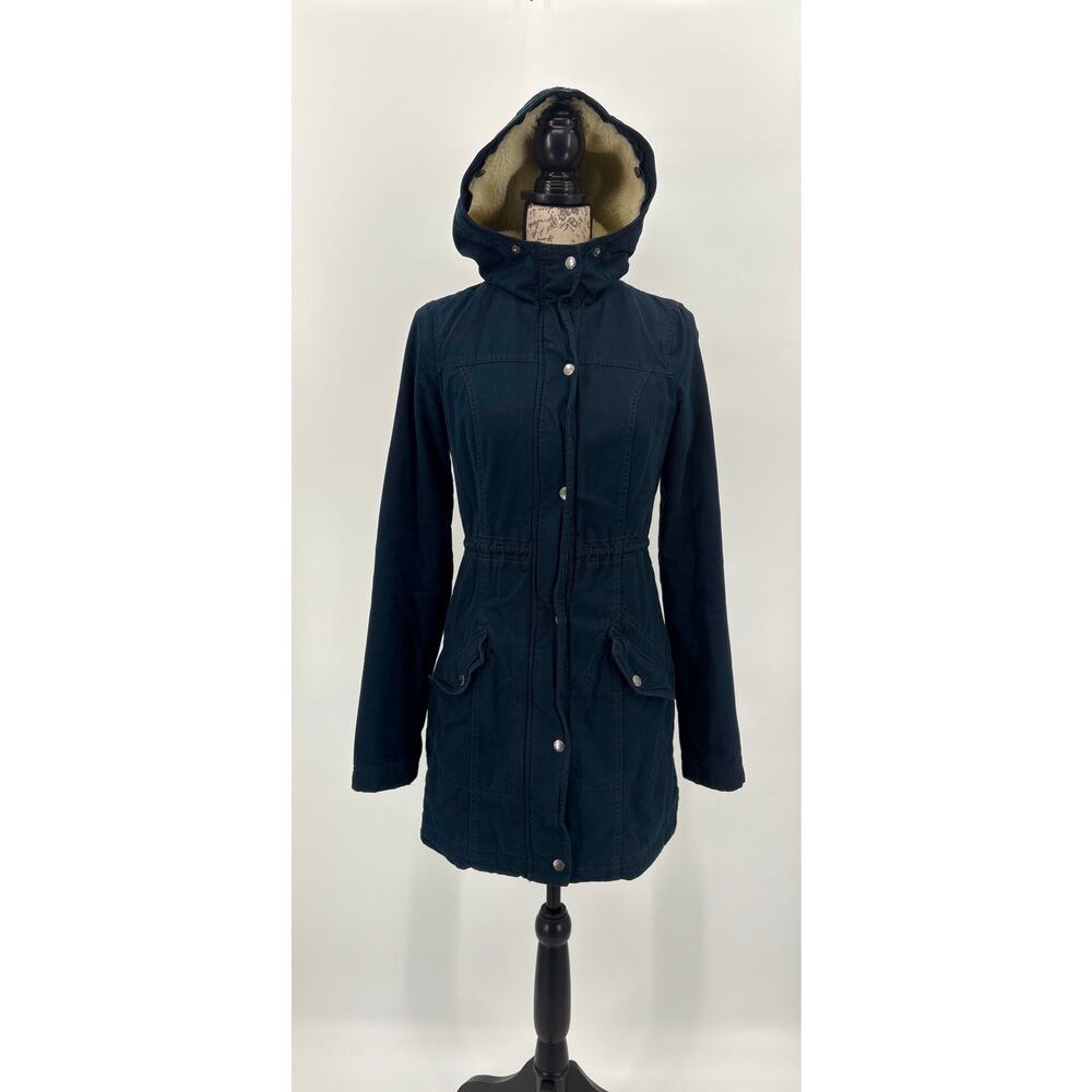 B1 Hollister Hooded Parka Jacket Womens Small Sherpa Lined Coat Bella Swan Inspo